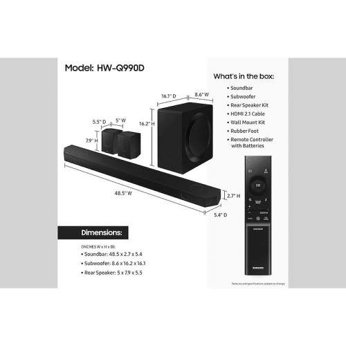 SOUNDBAR SAMSUNG HW-Q990D 656W BLACK 11.1.4